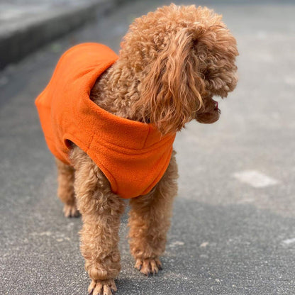 Dog Winter Vest Warm Breathable Dog Polar Fleece Vest Jacket, Lightweight Winter Coat with Leash Neck Hole for Small Medium Large Dogs Orange M