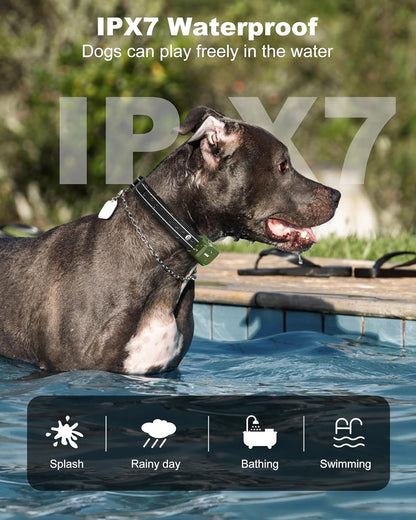 Dog Shock Collar with Remote - 3300 Ft Waterproof IPX7 Dog Training Collar for 10-120 Lbs Large Medium Small Dogs, Rechargeable E-Collar