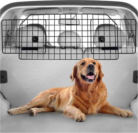 Dog Car Barrier for Suvs, Adjustable Large Pet Gate, Universal-Fit Divider Cargo Net, Heavy-Duty Wire Mesh Dog Barrier SUV, Van Vehicles Subaru Car Accessories Safety Travel, Standard Model