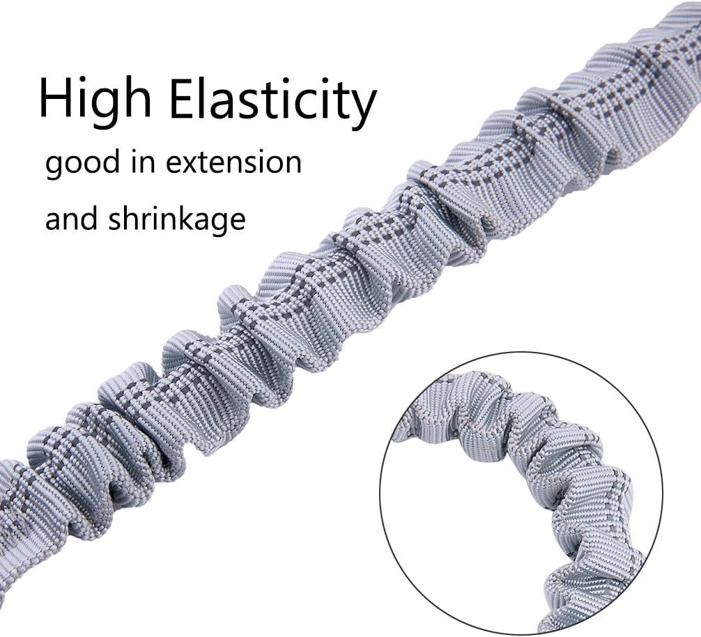 Dog Leash Extender, Shock Absorber Bungee Leash Attachment, Durable Nylon Dog Tie Out Extension with Stainless Steel Swivel Clips