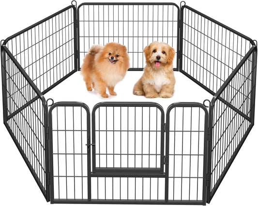 Dog Playpen Indoor, Extra Wide Outdoor Dog Fence Foldable Pet Puppy Exercise Pen for Yard/Garden/Rv Camping, 6 Panels 24 Inch Height X 32 Inch Width